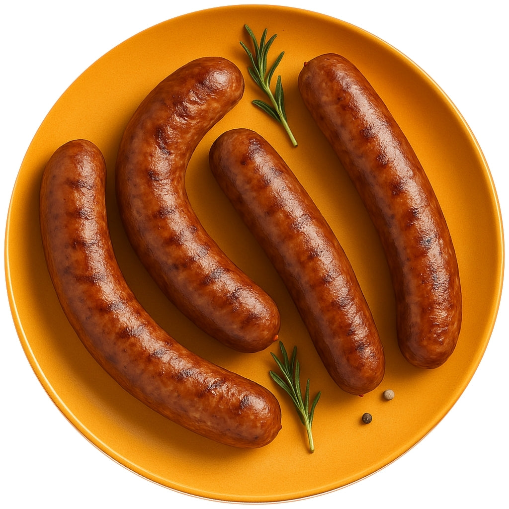 Prime Range Fresh Traditional Beef Sausages Raw View – Gluten-Free Beef Links